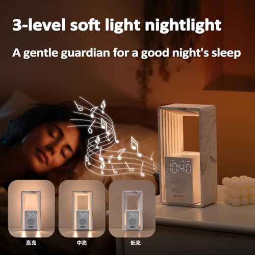 Digitaler Wecker mit Sonnenaufgangssimulation, Nachtlicht, 9 Einschlafhilfe-Sounds, dimmbares Display, automatischer Abschalt-Timer, USB-Ladeanschluss