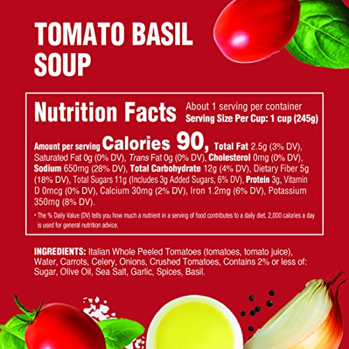 Image of Rao's Made for Home Tomato Basil Soup, 16oz, Traditional Italian Heat and Serve Soup, Made with Premium Quality Ingredients (Pack of 4)