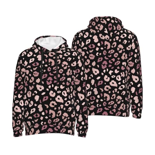 Hoodies For Men - Trendy Shiny Rose Gold Leopard Print Long Sleeve Casual Men'S Hoodies & Sweatshirts Pullover4