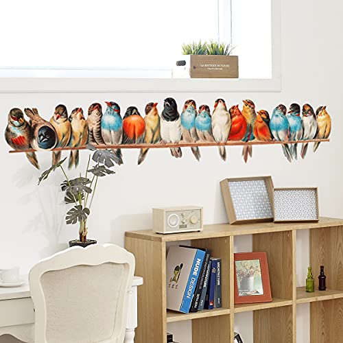 Vinilo decorativo pájaro acuarela 90x20 cm para pared miniatura 5