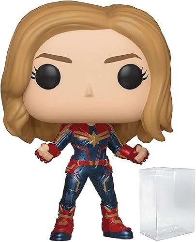 Marvel: Captain Marvel - Figura de vinilo de Capitán Marvel Funko Pop! (incluye funda protectora compatible con Pop Box)
