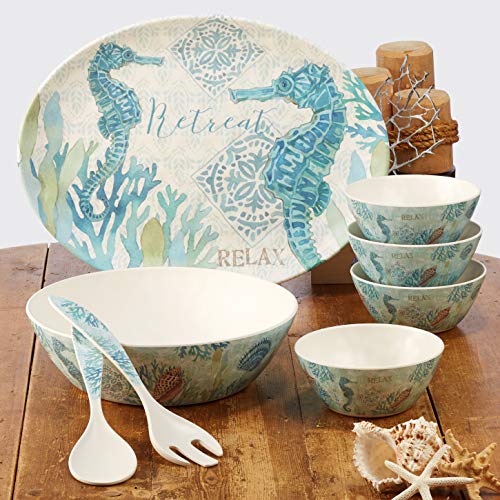 Certified International Beachcomber 11" Melamine Dinner Plate, Set Of 4, Multi Colored #TOP2