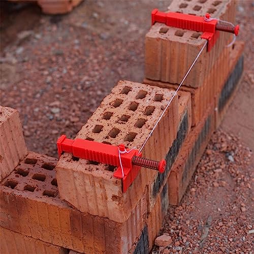 Géneric 2 PCS Brick Line Runner Wire Drawer Bricklaying Tool Bricklaying Clamps Corner Blocks Bricklayers for Building Construction Brickwork Wire Puller,Black - Image 6