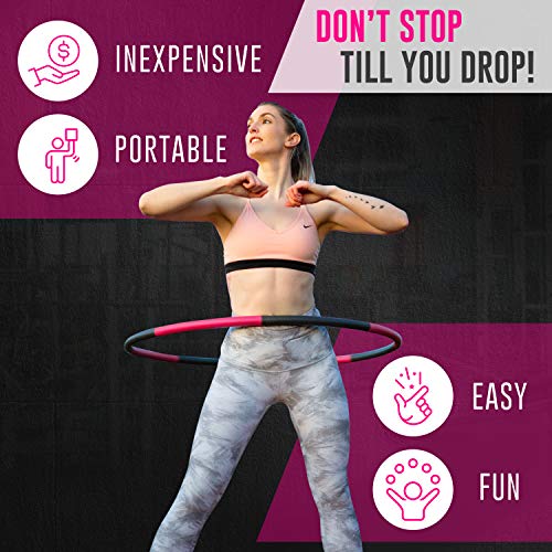 Lemail wig Hula Hoops for Adults Weight Loss, Weighted Hula Hoop for Exercise and Fitness, 8 Sections Adjustable Weights, Weighted Hoola Hoop for Adults and Home Workout
