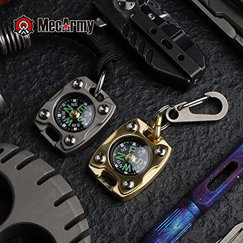 Mecarmy Cmp2-T High Sensitivity Edc Compass, Mechanical Instrument Inspired Design With Exquisite Engrave, Fluorescence Glow In The Dark Free Beaded Chain Worn As A Pendant (Sandblasted) #TOP5