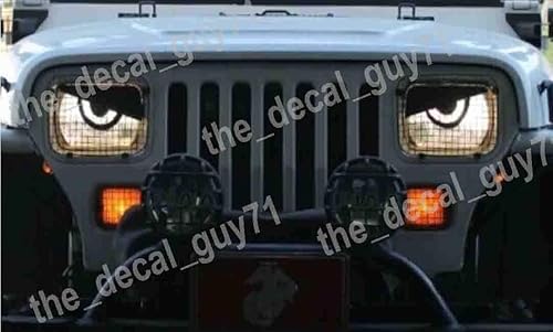 Miniatura 3 de Se adapta a Jeep Wrangler YJ 1987-1996 - Adhesivo adhesivo de ojos enojados para faros delanteros 5X7 6094