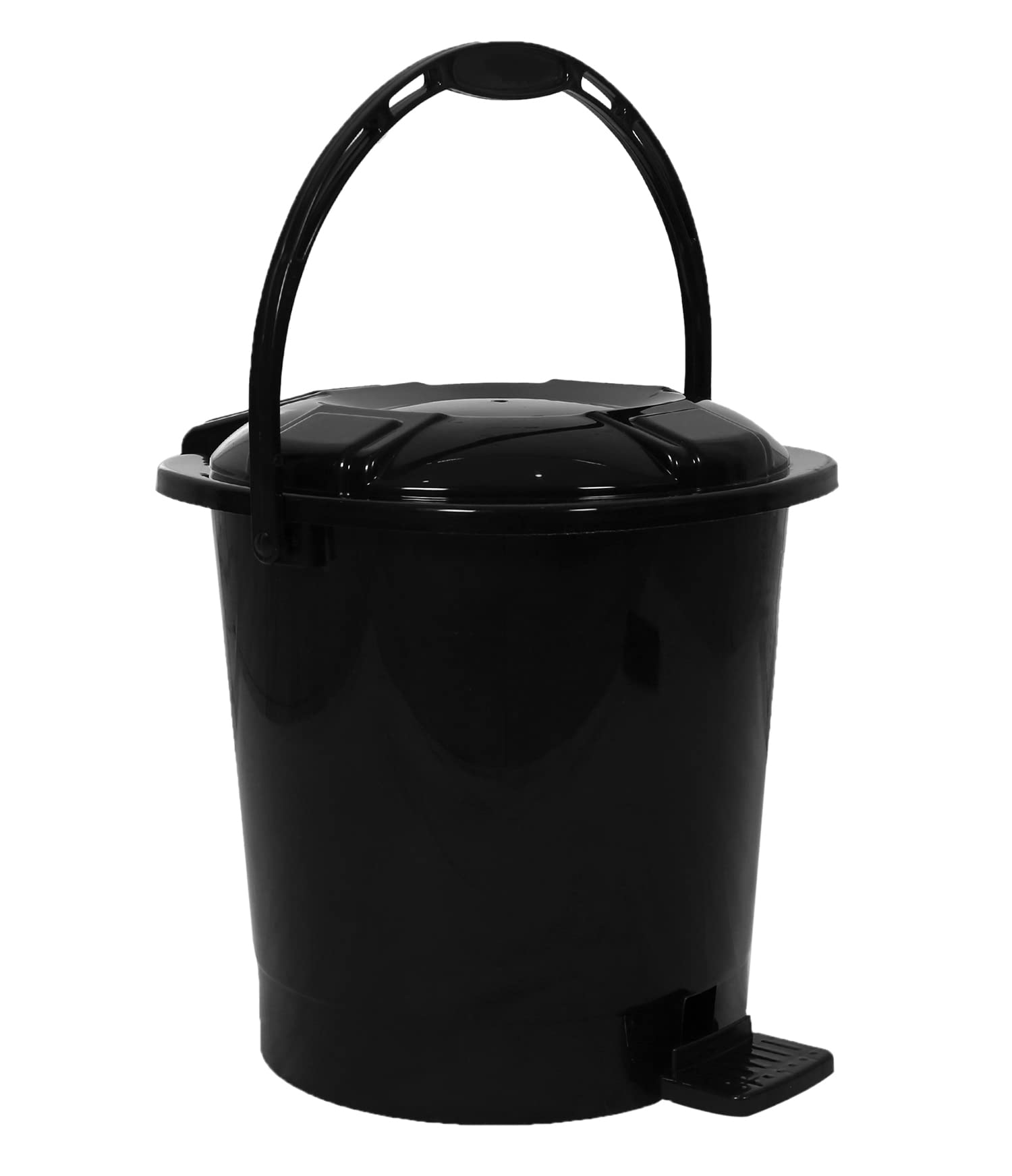 Kuber Industries Plastic Swing Lid Garbage Waste Dustbin for Home, Office, Factory, 30 Litres, Large Size (Black) -CTKTC043178