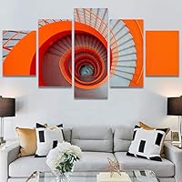 SIGNWIN 5 Panel Canvas Wall Art Modern Art Shapely Patterns Windows for Home Decorations Ready to Hang - 60