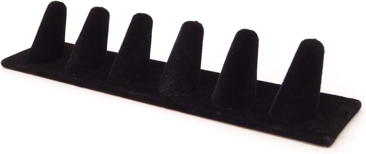 Honbay | Black Velvet 6 Finger Ring Display Stand Organizer Stand