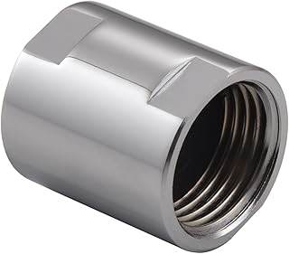 Brass Pipe Fitting Coupling, Shower Coupling,1/2" x 1/2" G Female Thread, Chrome Coupling for Home Plumbing Pipes,Hose Extender Couplings
