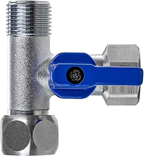Adaptateur de vanne d'arrêt Neues Wasser Group – Outil de Raccordement de Tuyau en T, Filetage Extérieur 3/8 mâle x 3/8 femelle x 3/8 femelle, Organisateur de Réfrigérateur Côte à Côte