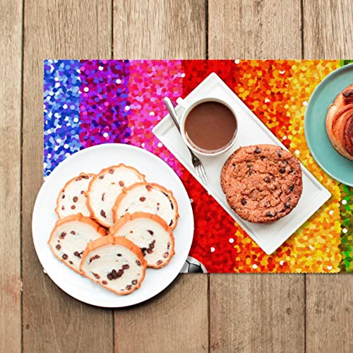 Sets de table arc-en-ciel lavables pour protéger la table des enfants