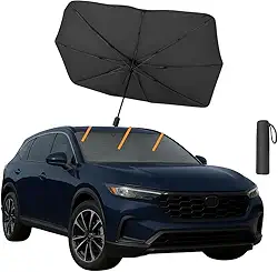 Protetor Solar Para-brisa, Quebra Sol Portátil, Proteção Térmica UV, Protetor Solar com Isolamento Térmico, Retrátil, Protetor Térmico Para Carro, Protetor Dobrável Preto para Carro Premium