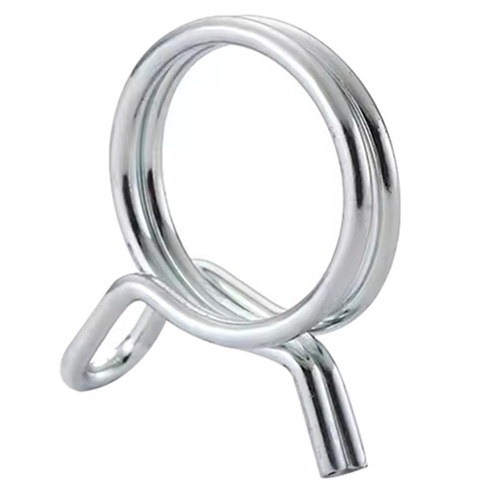 100 Pcs 1/4 Inch Irrigation Hose Clamps Stainless Steel Double Line Hose Tube Spring Clips Drip Irrigation Kit Connector Leak Clamp