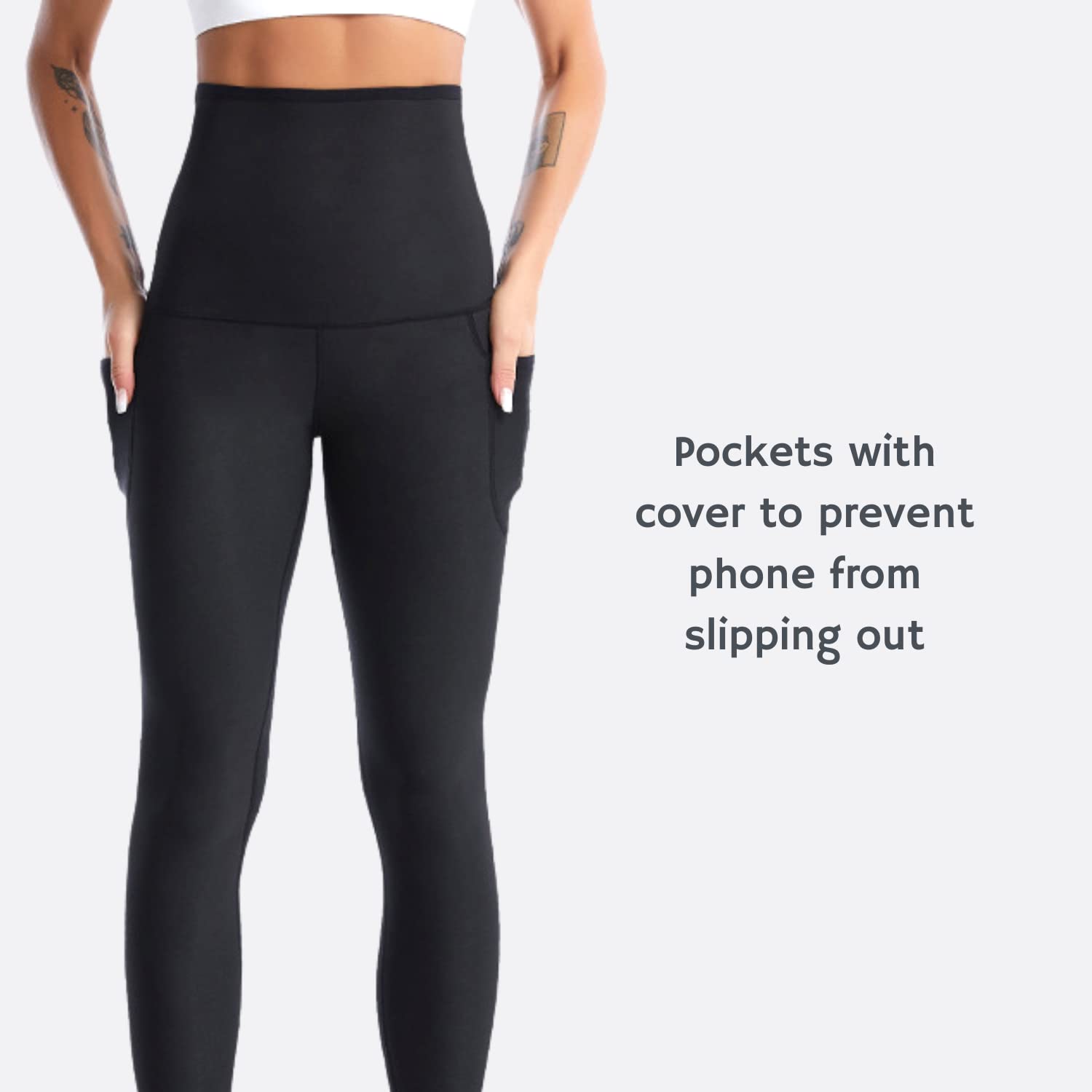 Nano Hertz Saunaanzüge Shorts Sauna Sporthose Hosen Laufhose Taschen der seite Hot Thermo Sweat Schwitzhose Hosen Schweiß Schwitzen Jogginghose Frauen Women Damen mädchen