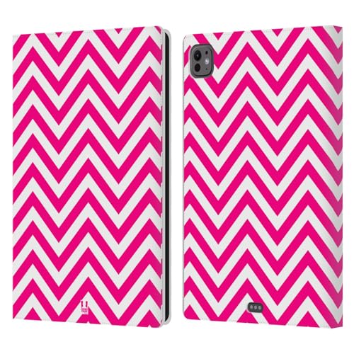 Neon Zigzag Custodia Portafoglio Compatibile con Apple iPad PRO 11 M4 2024 rosa pelle
