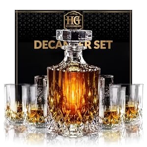 Luxury Gift For Men – Whiskey Decanter Set For Beloved Husband Or Dad Birthday Gift – 4 Whiskey Glasses And Decanter Set Is a Great Gift Idea for Whisky, Bourbon, or Scotch lovers