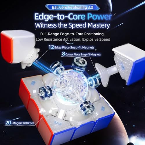 Image of MoYu Super WeiLong 3x3 V2 Magnetic Speed Cube | MagLev, 20-Magnet Ball-Core & UV Coated Finish | 512 Customization Configurations & Corner Magnetic Adjustment