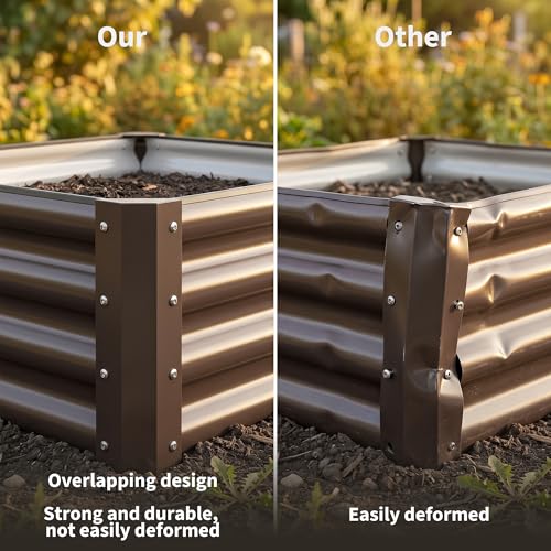 2 Pack Tall 4 x 2 Ft Galvanized Steel Raised Garden Bed, Outdoor Above Ground Planter Box for Vegetables and Flowers, Metal Raised Bed for Gardening by Garvee - Used condition - Image 4