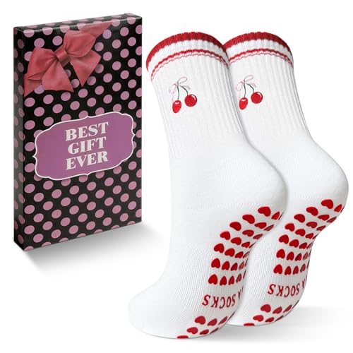 Image of 3 Pairs Pilates Socks with Grips for Women Non Slip Grip Socks for Yoga Barre Hospital Workout