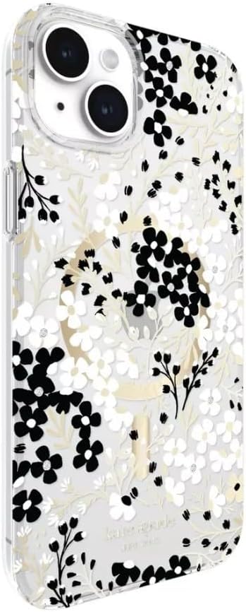 kate spade new york iPhone 15 Plus Case, Compatible with MagSafe - Multi Floral Black and White - Image 2
