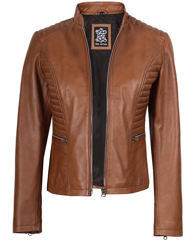 Image of Decrum Leather Jacket for Women - Real Lambskin Casual Leather Jackets Womens