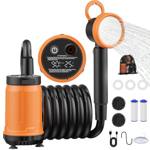 Portable Camping Shower Pump, 8000mAh, pantalla LED miniatura 1