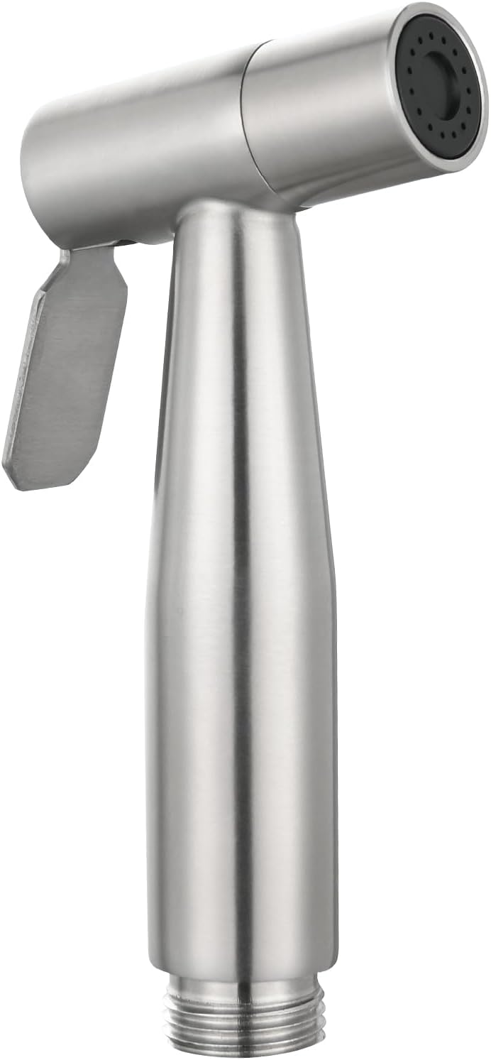 Tecmolog Hand Held Bidet Sprayer Stainless Steel Shattaf for Toilet, Brushed Nickel Bidet Sprayer Head Only, WS024