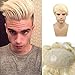 Produktbild Rainbow Snow 613 Blonde Toupet für Männer, unbehandeltes Echthaar, Haarteil für Männer, Seitenteil, aus PU-Leder
