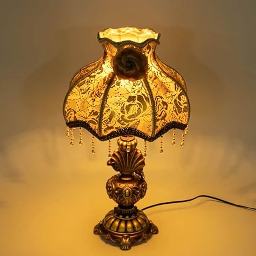 FONSOLUM Table Lamp European Style Victorian Desk Bedside Lamp with