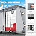 Xenjum RV Cover for 27-30 ft Travel Trailers, 7 Layers Heavy Duty Camper Cover, Weatherproof & UV Resistant Motorhome Trailer Cover with Gutter & Tongue Jack Covers