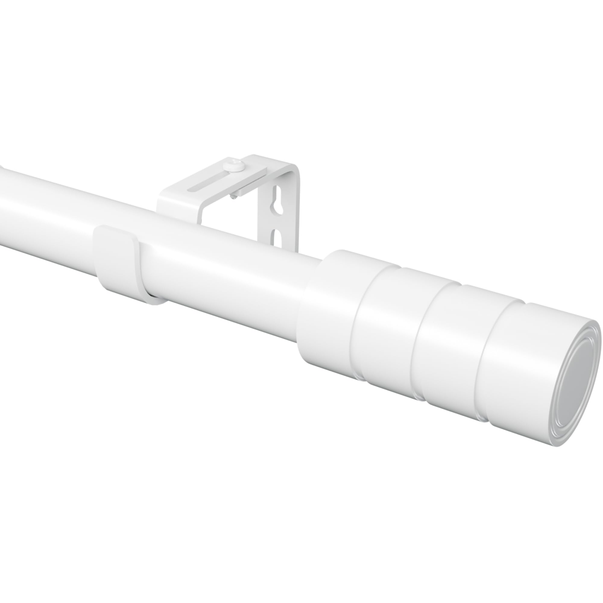 Barra de cortina blanca, barra de cortina extensible, 300 cm de largo, para salón, dormitorio, comedor, blanco (109-435 cm)