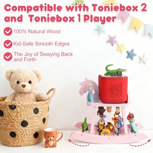 Image of Pink Unicorn for Tonies Box Organizer Shelf Storage, for Tonie Shelf Magnetic, Compatible with Tonie Box 1 /2 Player Tonies Figures Characters for Children, Display Collection 10~15 Characters