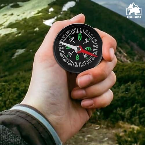 Image of BISONBERG 45mm Large Dial High Accuracy Waterproof Military Compass - Suitable for Camping Hiking, Climbing, Traveling