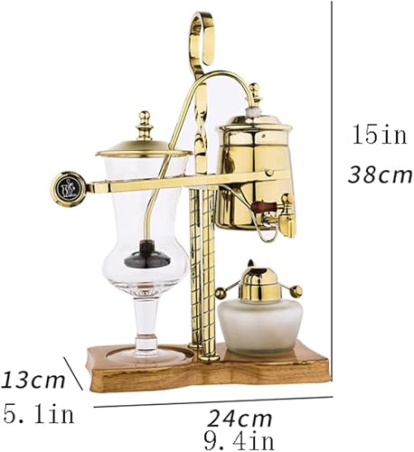 Miniatura 2 de JITEM Cafetera Belgium - Cafetera de lujo con sifón de equilibrio familiar real, diseño elegante, estilo retro, 4-5 tazas, olla de sifón de vidrio