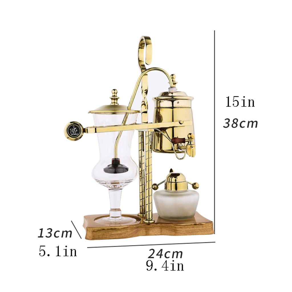 JITEM Caffettiera Belgio Luxury Royal Family Balance Syphon Coffee Maker Sifone Brewer Design Elegante Stile Retrò 4-5 tazze Sifone Pentola in vetro per caffè o tè