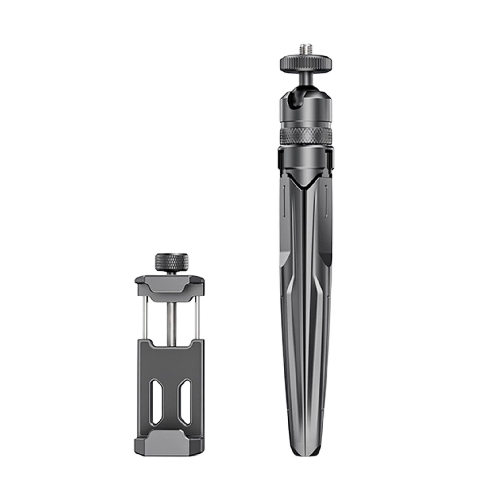Robusto treppiede in alluminio lavorato per smartphone, Gray