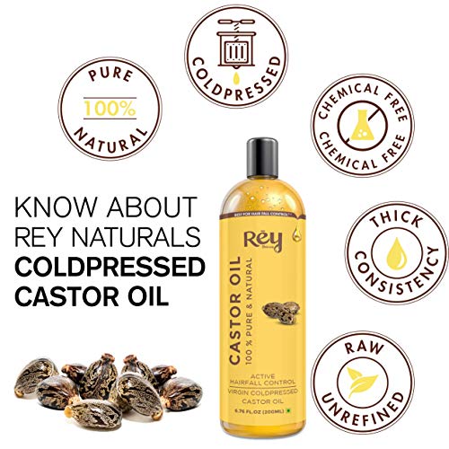 Rey Naturals Almond Oil & Castor Oil For Hair Growth, Hair Fall Control & Hydrated Scalp (Arandi Ka Tel, Badam Oil) - 200ml*2 | Cold Pressed Oil For Healthy Hair | Herbal Hair... - Image 3