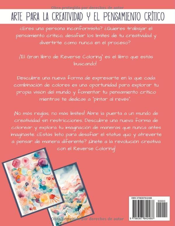 Vista 2 de Gran Libro de Reverse Coloring (pintar al revés) Arte para la creatividad y el pensamiento crítico (Pasatiempos para niños Pensamiento crítico)