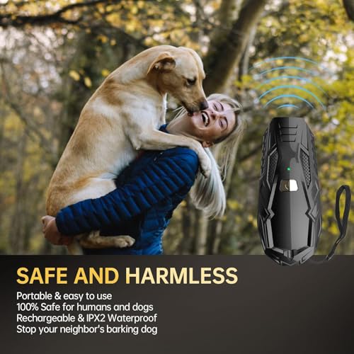 Bubbacare Antibell Gerät Ultraschall, Klein & Tragbar Anti Bell Gerät Hunde, Handheld Hundeschreck Ultraschall Trainingsgerät mit 5m Reichweite, Sichere Mini Antibell für Kleine Große Hunde