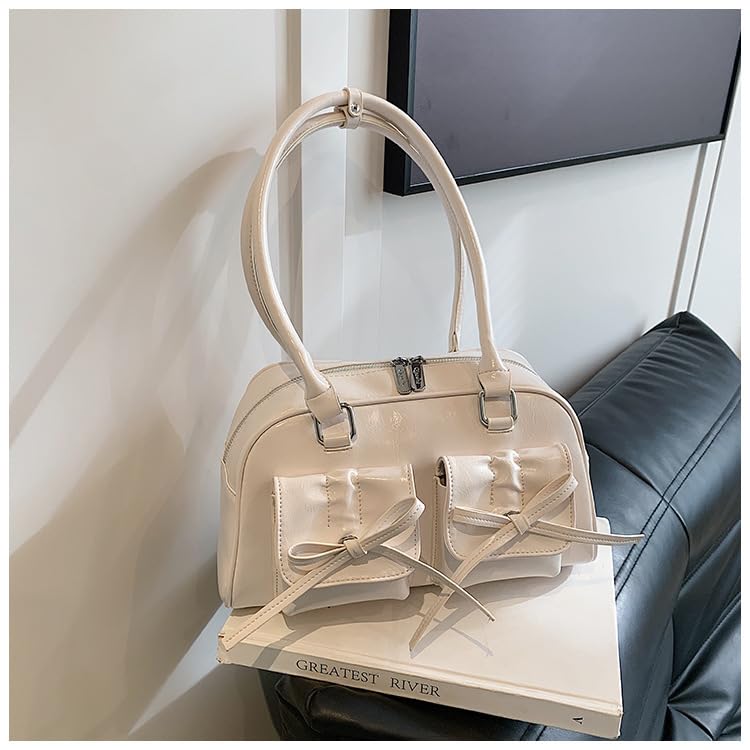Bolso tote coquette con moño, estilo kawaii y estética cute, de cuero sintético, para mujer miniatura 6