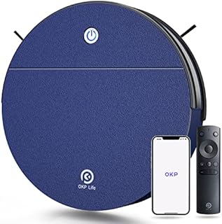 OKP K3 Robot Vacuum and Mop Robot Vacuum Cleaner with Self-Charging and 2000pa Strong Suction,Robotic Vacuum Cleaner with Detachable Mopping Pad for Hardfloor and Carpet