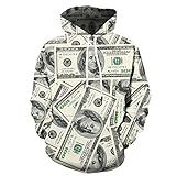 Dollar Printed Hoodie Funny Money Sweatshirt 3D Pullover Jacket Men's Women's Casual Sweater