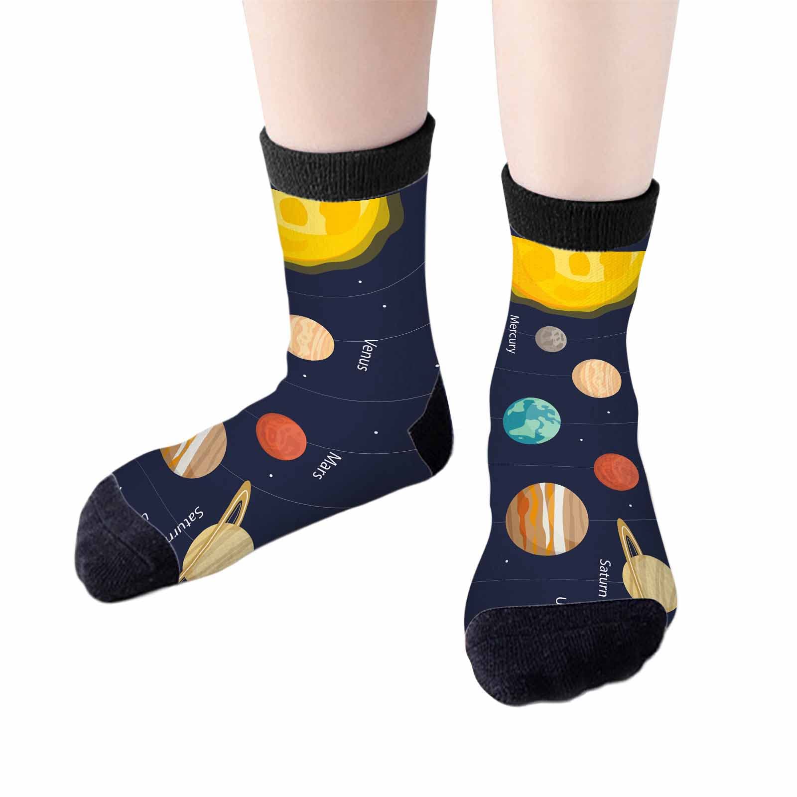 Red Striped Crew Socks for Woman Size 6-8 Christmas Tree Moose Snowflake Dots Lines Girls Socks