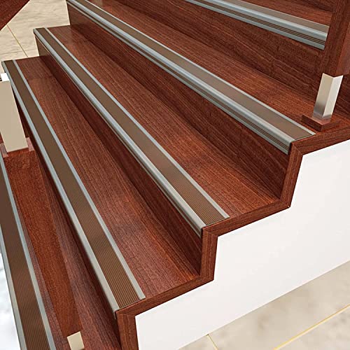 Image of Stair Tread Edge Protectors Adhesive Stair Strip Wide Side Design Non-Slip, Sunscreen, Waterproof, Antifreeze, Wear-Resistant L Shap - (Multicolor)