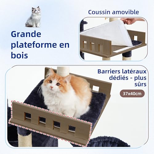 Arbre à chat grand chat avec 2 hamacs confortables Gitelsnour - 3