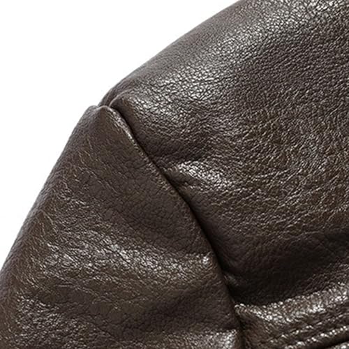 Chaqueta de cuero sintético con forro de lana para hombre miniatura 5