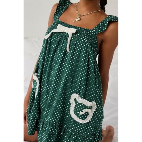 Image of HOXIJIA Women Cute Floral Printed Mini Dress Sleeveless Bow Front Loose Ruffled Short Dress Summer Gingham Babydoll One Piece