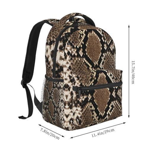 Snakeskin Backpack Snake Laptop Backpacks Travel Hiking Camping Bag Funny Bag Casual Daypack Backpack2
