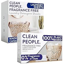 Clean People Ultra Concentrated Laundry Detergent Sheets 96 count & Fabric Softener Dryer Sheets 120 count